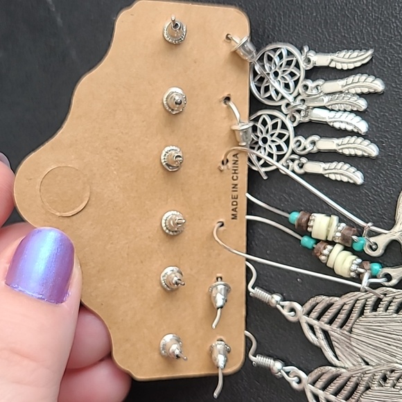 Boho style earrings six pack - Picture 7 of 7